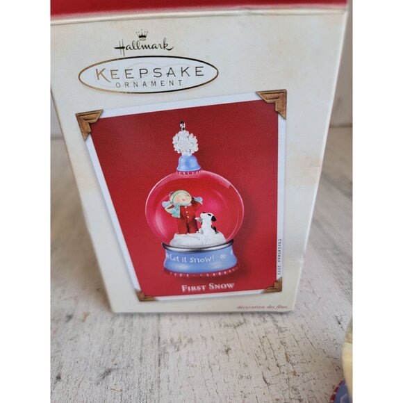 Hallmark first snow snow globe dog kid ornament Xmas - Picture 7 of 7